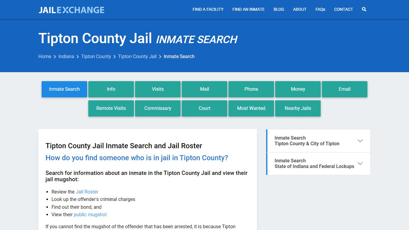 Inmate Search: Roster & Mugshots - Tipton County Jail, IN